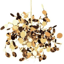 Lampa wisząca MONETTI złota 40 cm nowoczesna regulowana do salonu i jadalni