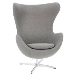 Fotel uszak Jajo szary Easy Clean do salonu i biura nowoczesny obrotowy glamour inspirowany Egg