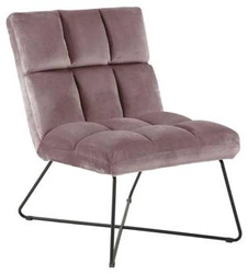 Fotel Alba VIC welur dusty rose do salonu na płozach nowoczesny glamour Actona