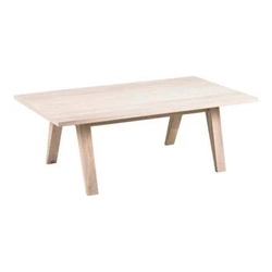 Stolik kawowy drewniany prostokątny A-Line Actona bielony nowoczesny do salonu 130x70 cm