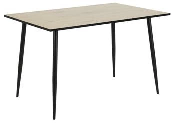 Stół do jadalni Wilma 120x80 nowoczesny drewniany blat dąb z czarnymi metalowymi nogami