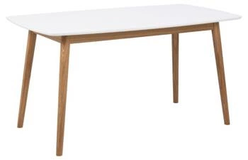 Stół do jadalni Nagano M White skandynawski biały blat drewniany nowoczesny 150x80 cm
