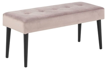 Ławka tapicerowana pikowana Glory VIC dusty rose do przedpokoju glamour różowa Actona 95 cm