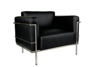 Fotel wypoczynkowy Soft D2.Design czarny skórzany do salonu nowoczesny z podłokietnikami