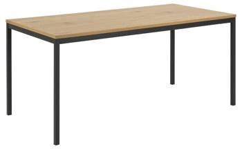 Stół do jadalni Seaford 160x80 nowoczesny drewniany blat czarne metalowe nogi Actona