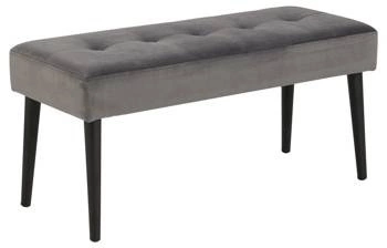 Ławka tapicerowana do przedpokoju Glory VIC dark grey pikowana glamour Actona 95 cm szara