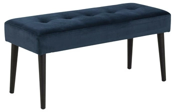 Ławka tapicerowana do przedpokoju Glory VIC navy blue pikowana welurowa glamour 95 cm Actona