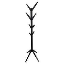 Tree Intesi nowoczesny wieszak stojący do przedpokoju czarny drewniany 177,5 cm