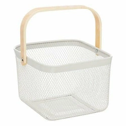 Kosz Mayaj kwadratowy metalowy beżowy/biały