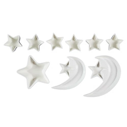 Zestaw 9 naczyń do serwowania Starry Night biały