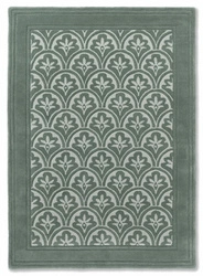 Dywan do salonu wełniany Catarina Fern 140x200 zielony klasyczny ręcznie tkany łatwoczyszczący