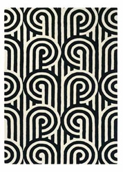 Dywan wełniany Turnabouts Black 120x180 cm nowoczesny geometryczny do salonu Florence