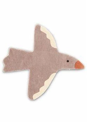 Dywan do pokoju dziecka wełniany nowoczesny Decor Kids Bird 80x90 beżowy ręcznie tkany