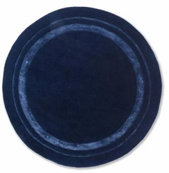 Dywan okrągły do salonu Redbrook Midnight 200x200 granatowy wełniany nowoczesny Laura Ashley