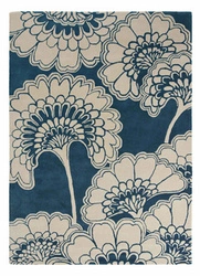 Florence Japanese Floral Midnight dywan wełniany glamour do salonu 250x350cm ręcznie tkany