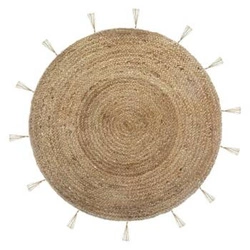 Dywan jutowy okrągły Lurex 80 cm Atmosphera boho do salonu i sypialni naturalny