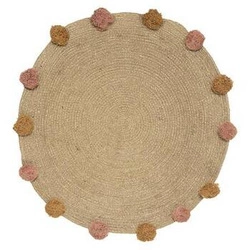 Dywan boho okrągły jutowy z pomponami 78cm Atmosphera do pokoju dziecka lub salonu