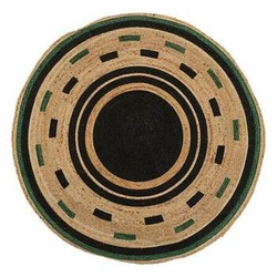 Dywan okrągły jutowy Malakite 120x120 cm boho do salonu i sypialni Atmosphera czarny/naturalny
