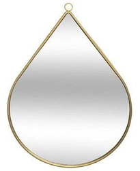 Lustro Goutte nieregularne do przedpokoju w złotej ramie 28x39 cm Atmosphera