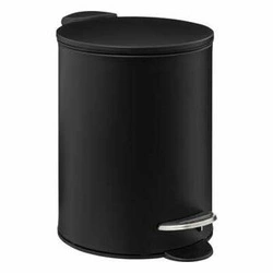 Kosz na śmieci do łazienki 3L Colors czarny metalowy z pedałem wyjmowane wiaderko 5five