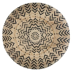 Dywan okrągły boho Living 120 cm juta geometryczny do salonu i sypialni Atmosphera