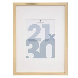 Ramka na zdjęcia 21x30 złota wisząca elegancka Atmosphera Wood slim na ścianę