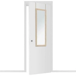 Lustro prostokątne na drzwi do przedpokoju boho efekt drewna 5five simply smart 35x109cm