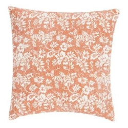 Poduszka dekoracyjna do salonu Flower Garden 45x45 pomarańczowa nowoczesna Intesi