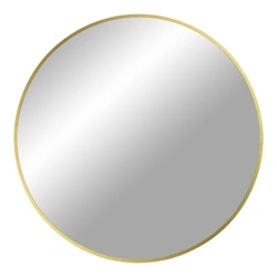 Lustro okrągłe 80cm Madrid w złotej ramie do salonu lub sypialni House Nordic