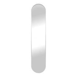 Lustro owalne Hennetved srebrne 35x170 cm do przedpokoju na ścianę