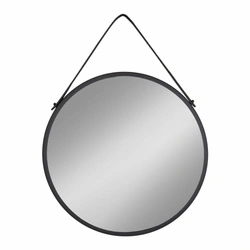 Lustro okrągłe Trapani 60 cm w czarnej ramie do przedpokoju i salonu House Nordic