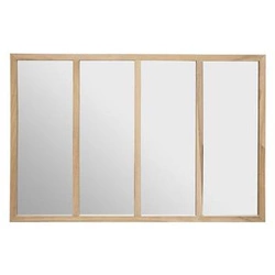 Lustro prostokątne wiszące Nae 116x76 cm do łazienki w drewnianej ramie Atmosphera