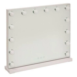 Lustro LED Holly do toaletki w białej ramie prostokątne z oświetleniem 50x42,5 cm