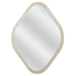 Lustro nieregularne Diamond w drewnianej ramie do salonu i przedpokoju Intesi 60x44 cm