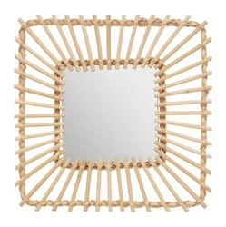 Lustro kwadratowe wiszące Leoini 40x40 cm rattan do przedpokoju boho Atmosphera