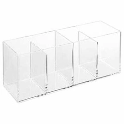 Organizer na kosmetyki do łazienki Selena transparentny z 4 przegródkami 22,3 cm 5five