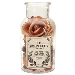 Szklany słój 16cm z pot pourri  pomarańczowe