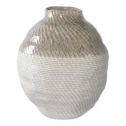 House Nordic wazon ceramiczny biało-zielony 30,5 cm dekoracyjny do salonu
