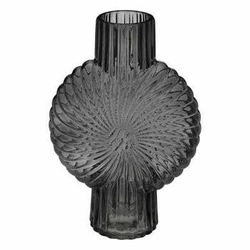 Wazon szklany Shell szary nowoczesny 32cm dekoracyjny na kwiaty Atmosphera