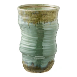 Wazon Toran zielony ceramiczny boho 34,5 cm wysoki wazon dekoracyjny