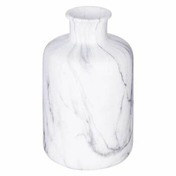 Atmosphera biały wazon ceramiczny efekt marmuru 18cm nowoczesny dekoracyjny na kwiaty