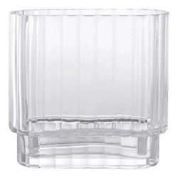 House Nordic wazon szklany transparentny pofalowany na kwiaty 20 cm