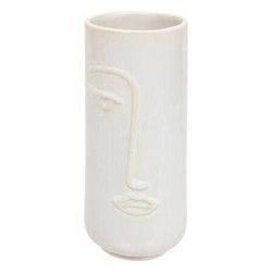 Wazon ceramiczny Soleya 25 cm biały dekoracyjny na kwiaty do salonu Atmosphera