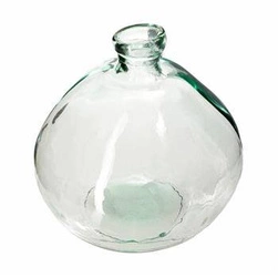 Wazon szklany Dame Jeanne transparentny 33cm nowoczesny na kwiaty do salonu