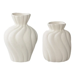 House Nordic sakwa biały nowoczesny zestaw 2 wazonów ceramicznych dekoracyjnych