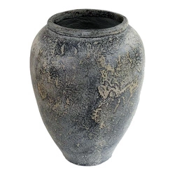 Wazon Capelo duży szary ceramiczny dekoracyjny wysoki wazon do salonu Intesi