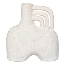 Intesi wazon ceramiczny beżowy dekoracyjny na kwiaty boho do salonu 19,5 cm