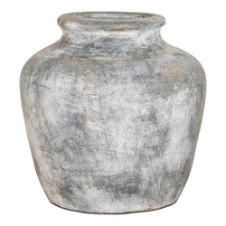 Wazon ceramiczny Santo jasnoszary nowoczesny na kwiaty dekoracyjny do salonu 30 cm