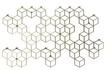 Wieszak ścienny do przedpokoju Stiga XL złoty nowoczesny metalowy POLYHEDRA