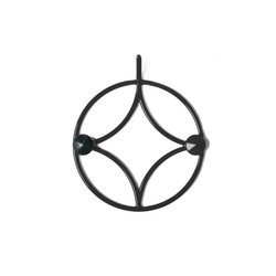 Holo XS nowoczesny czarny wieszak ścienny metalowy okrągły do przedpokoju POLYHEDRA